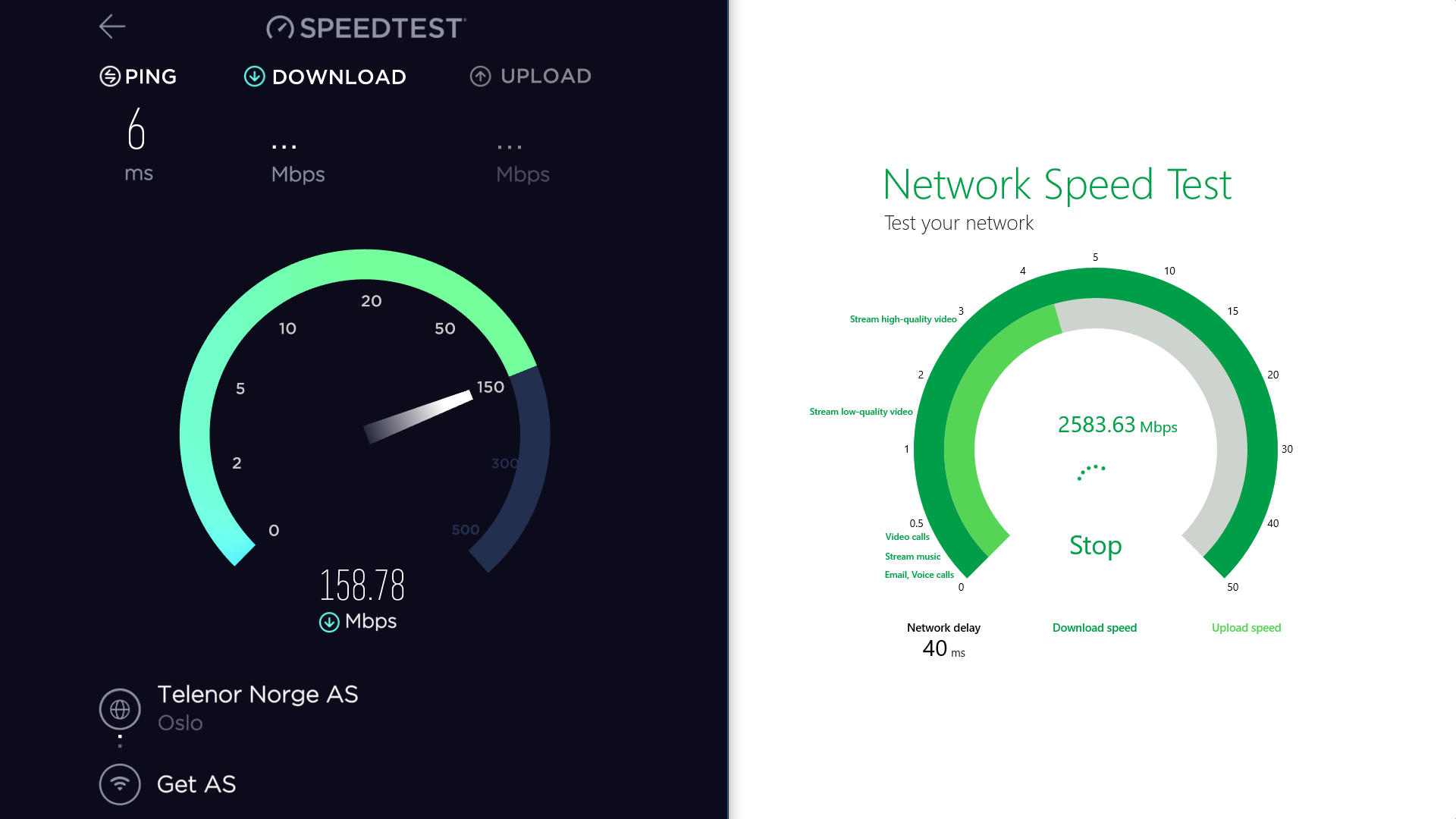 Speed test